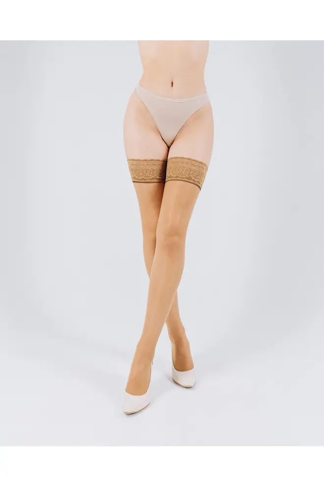 Strumpfe mit Ziernaht CHIC 20 calze den (daino/nero)