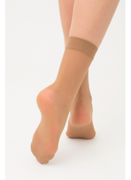 Classic women's polyamide socks (2 pairs) EASY 20 den (caramel)