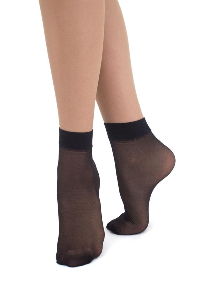Klassische Damensocken, 2er-Pack EASY 15 CALZINO (nero)