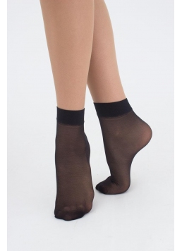 Classic women's polyamide socks (2 pairs) EASY 20 den (nero)