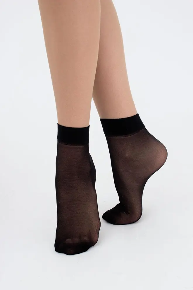 Classic women's polyamide socks (2 pairs) EASY 40 den (nero)