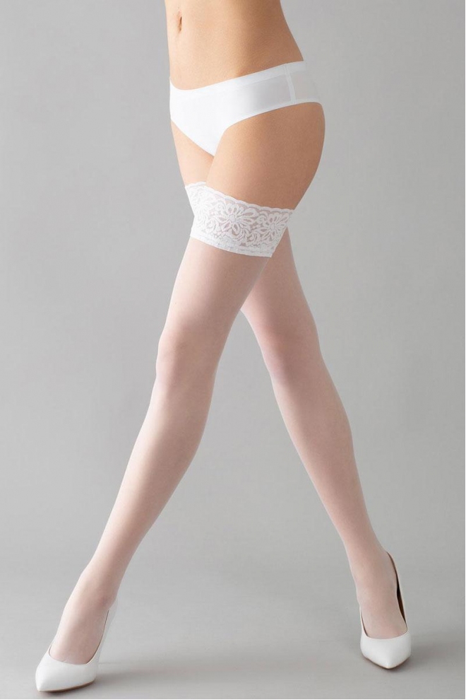 Strumpfe mit Spitze auf Silikonbasis EMOTION 20 den (bianco)