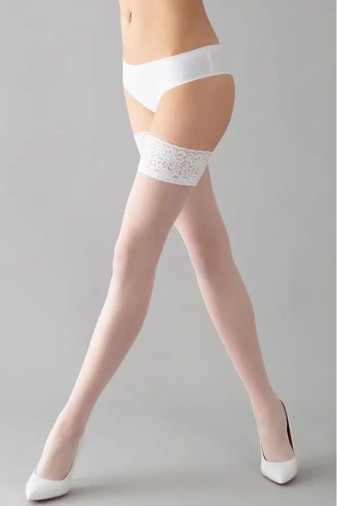 Strumpfe mit Spitze auf Silikonbasis EMOTION 20 den (bianco)