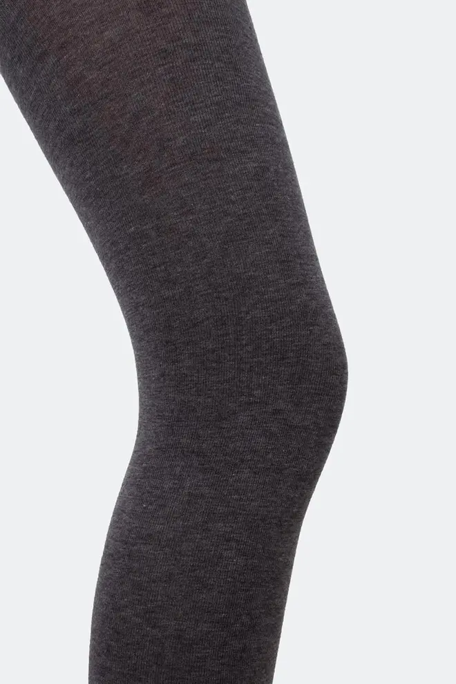 Plain children's cotton tights ENJOY COTTON (dark grey melange)