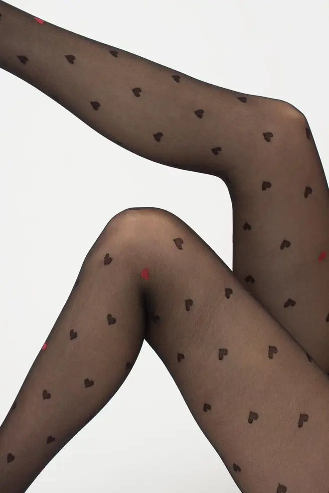 Strumpfhose mit kleinen Herzen Eva 20 DEN Modell 1 nero