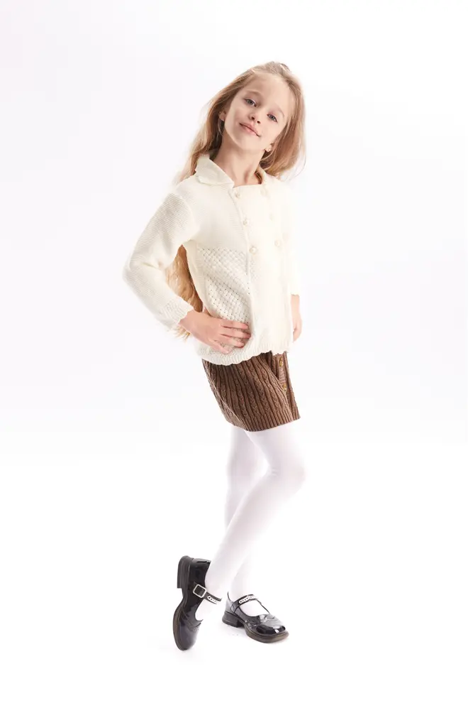 Einfarbige Baumwollstrumpfhose für Kinder ENJOY COTTON (bianco)