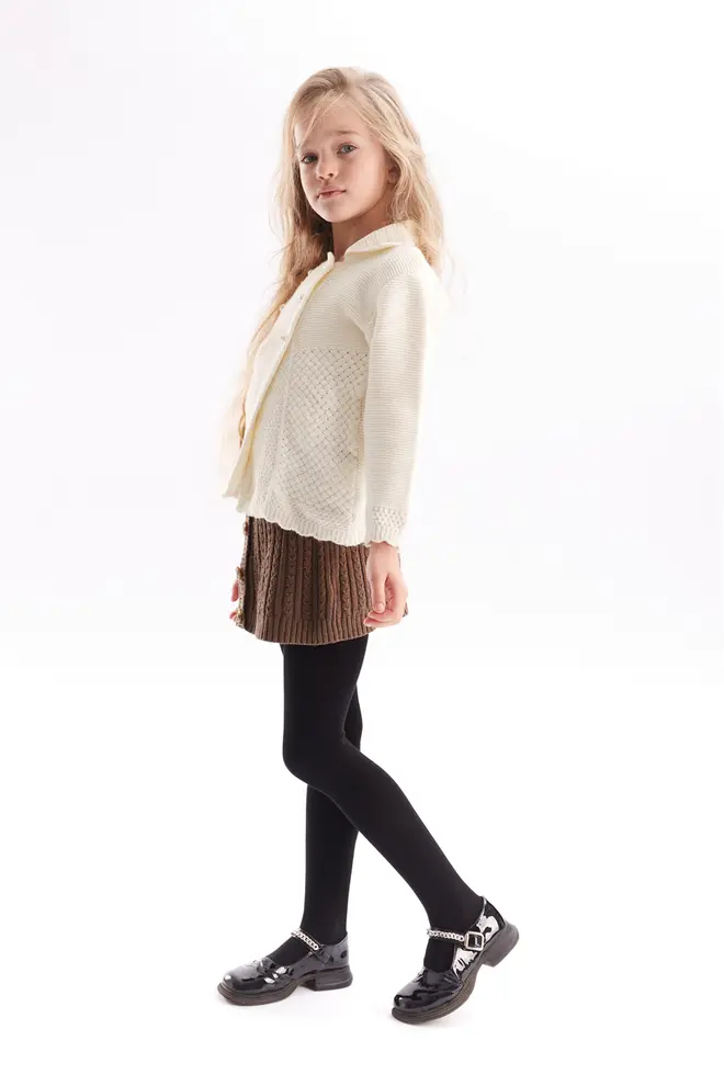 Plain children's cotton tights ENJOY COTTON (nero)