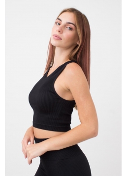 Seamless ribbed Top HALTER TOP RIB (black)
