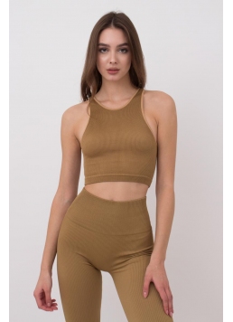 Nahtloses geripptes Top HALTER TOP RIB (ermine)