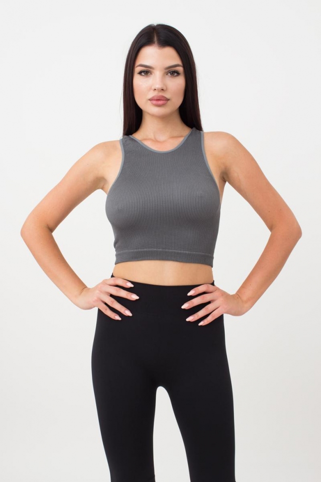 Nahtloses geripptes Top HALTER TOP RIB (poppy seed)