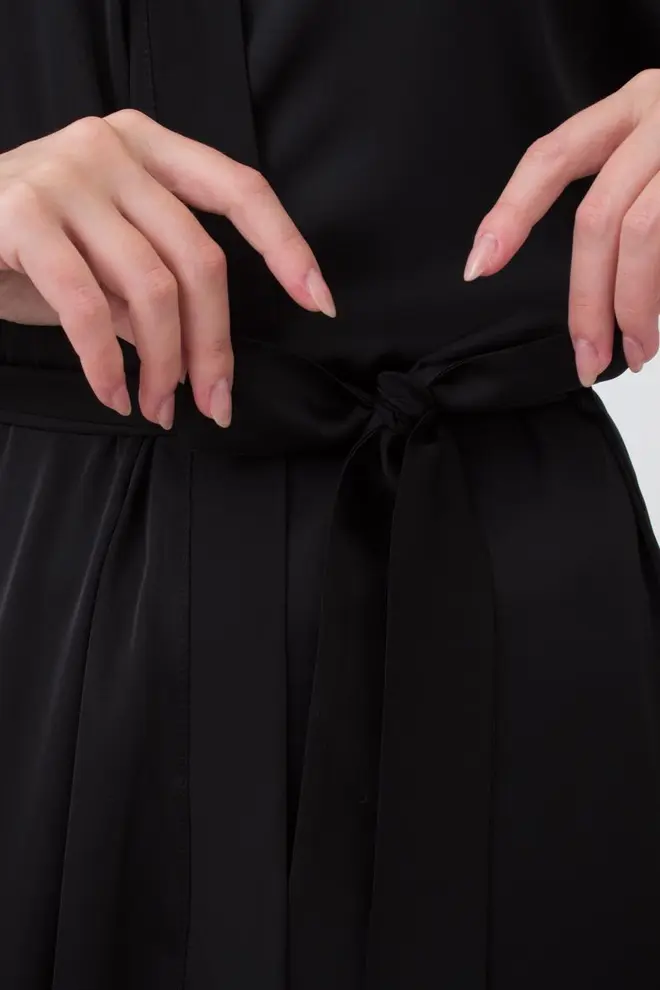 Long Silk Robe with Lace HELENA 7214/051 (black)