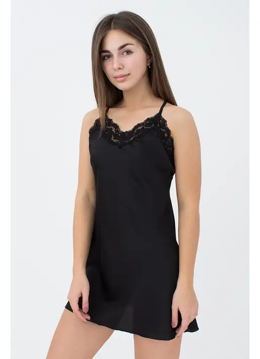 Nachthemd aus Seide HELENA 8011/051 (black) Nachthemd aus Seide HELENA 8011/051 (black)