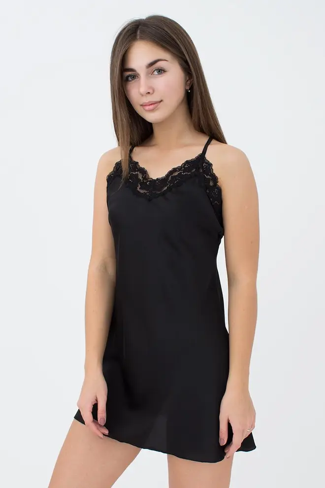 Nachthemd aus Seide HELENA 8011/051 (black)