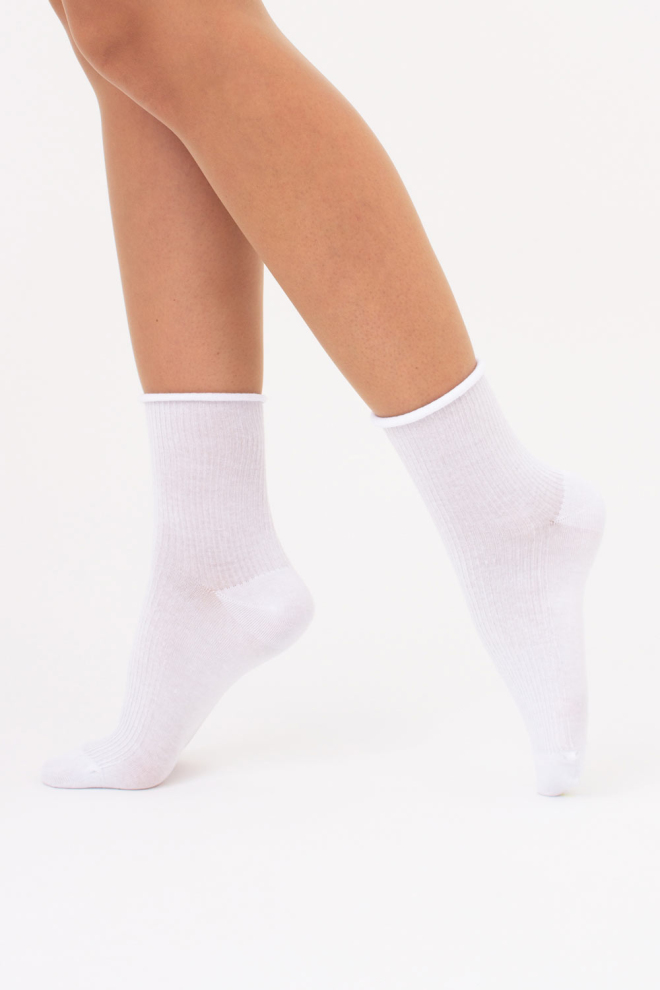 Women's ribbed socks WS3 FASHION 060 (white)