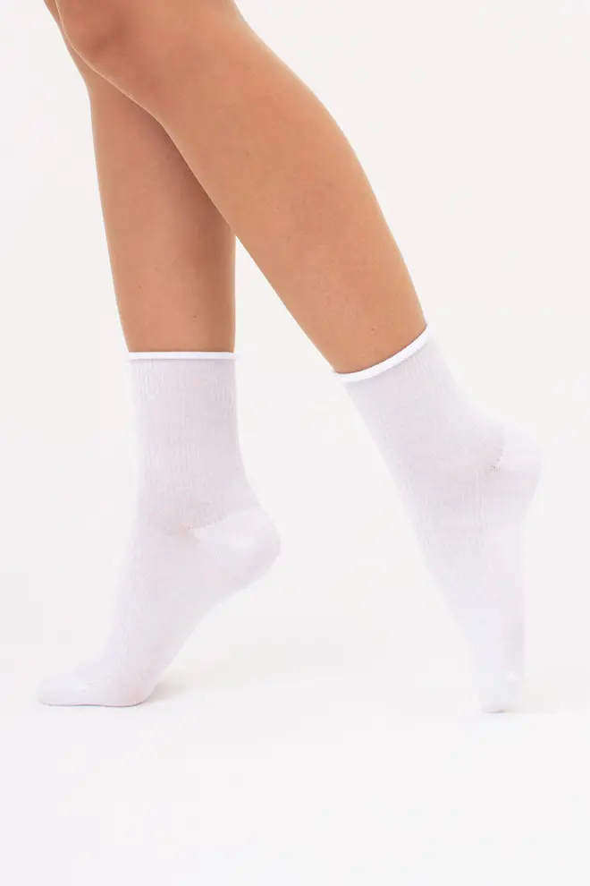 Gerippte Damensocken WS3 FASHION 060 (white)