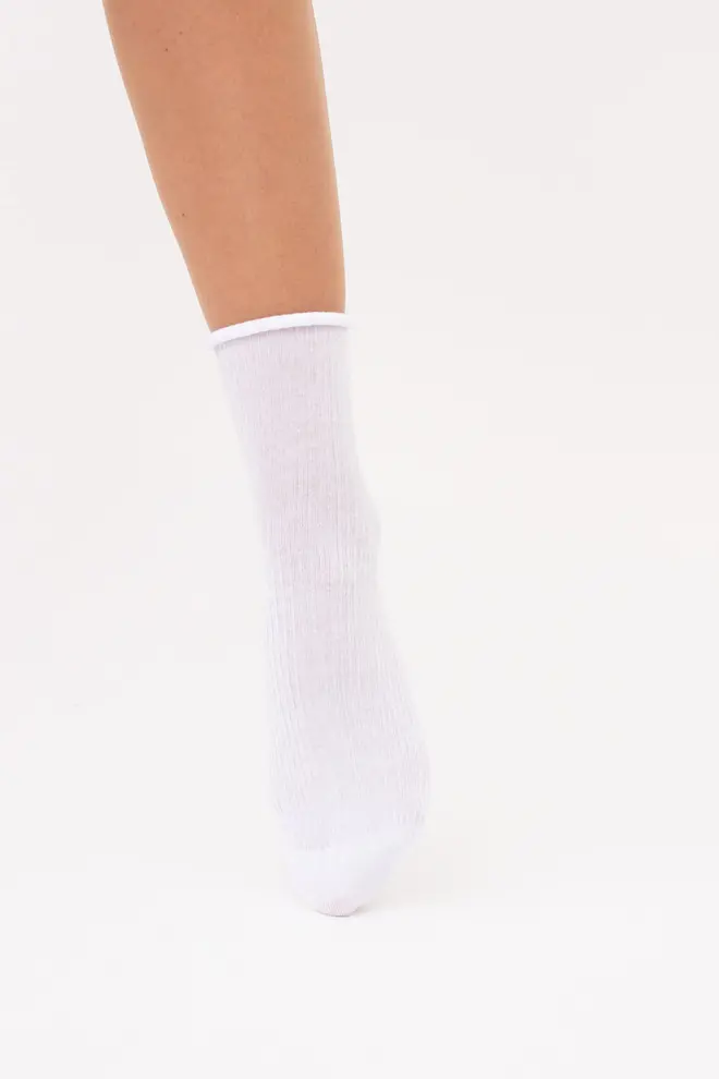 Gerippte Damensocken WS3 FASHION 060 (white)