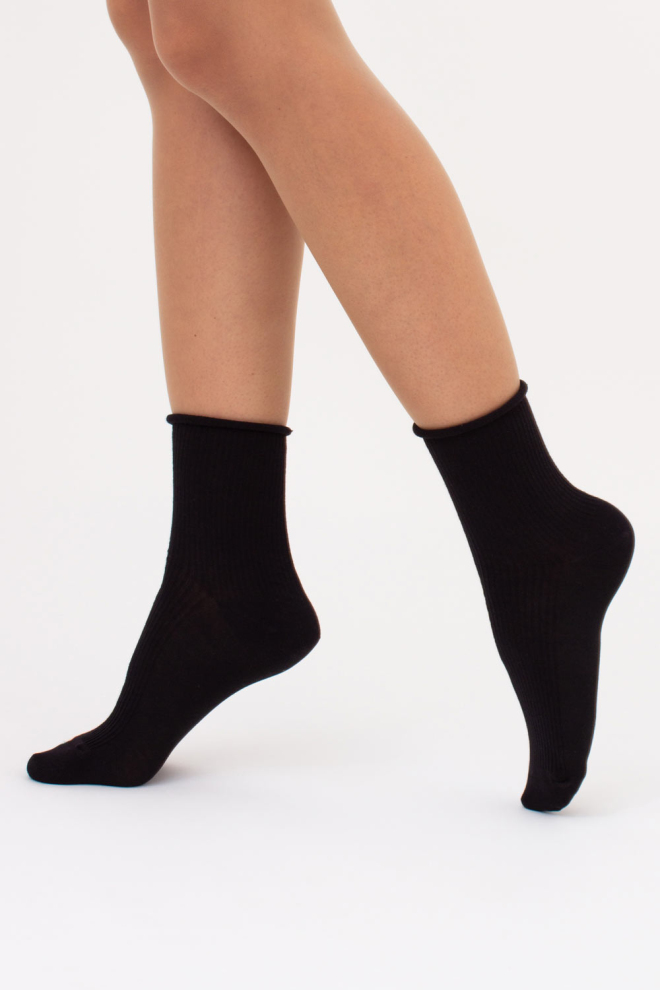 Gerippte Damensocken WS3 FASHION 060 (black)