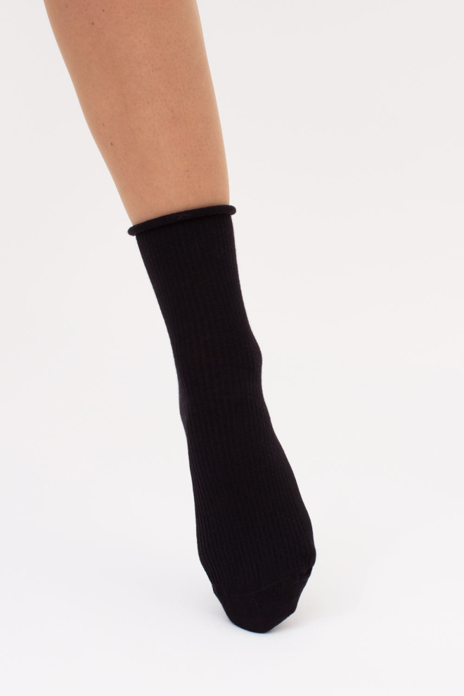 Gerippte Damensocken WS3 FASHION 060 (black)