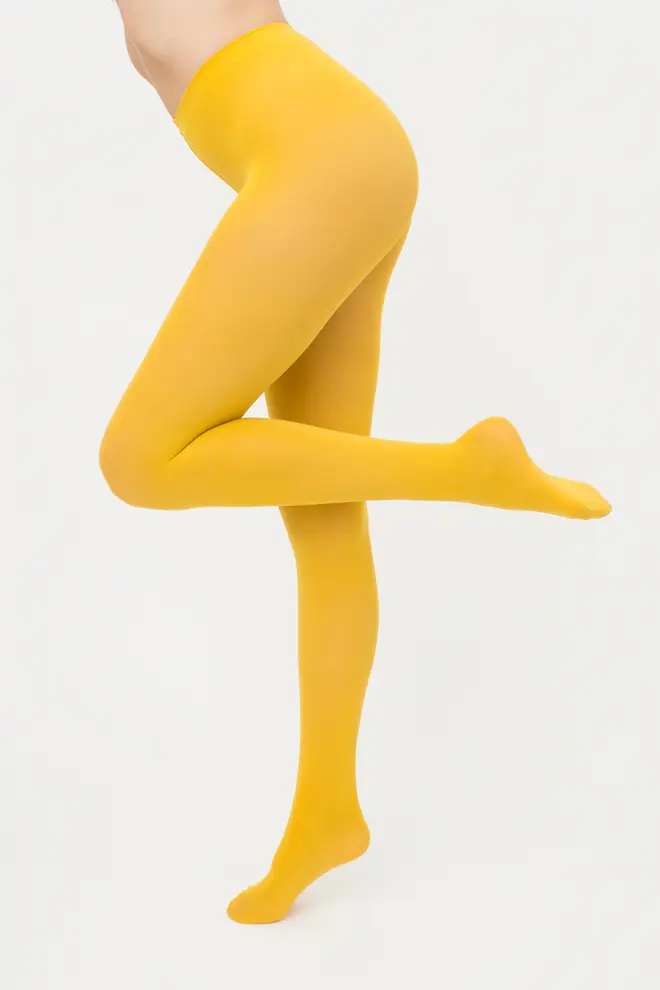 Warm microfiber tights BLUES 3D 70 den (yellow moon)