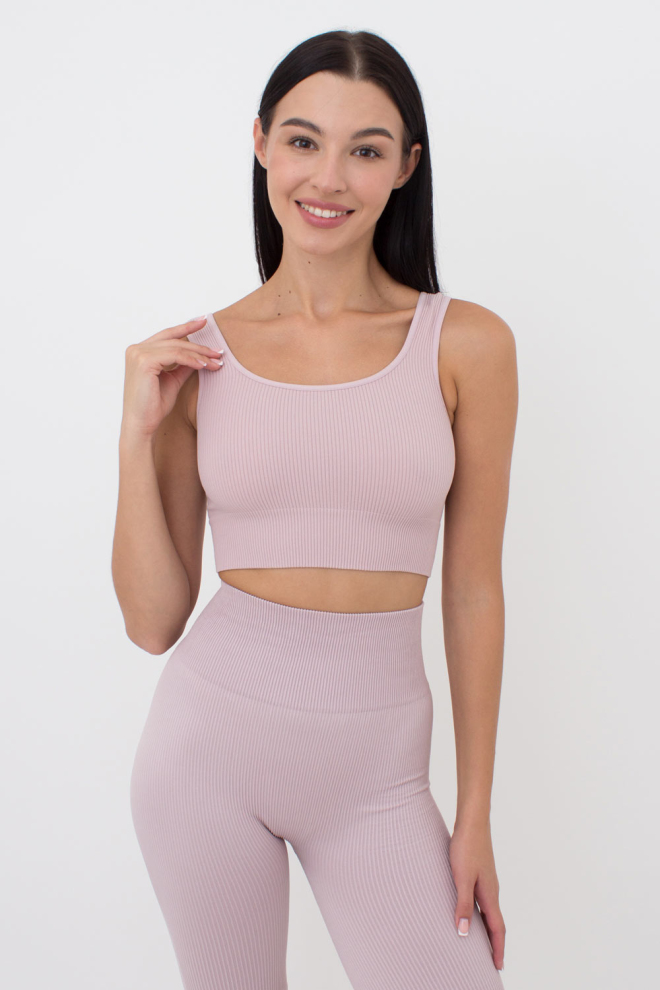 Seamless Ribbed Top with Wide Straps TOP RIB (burnished lilac)