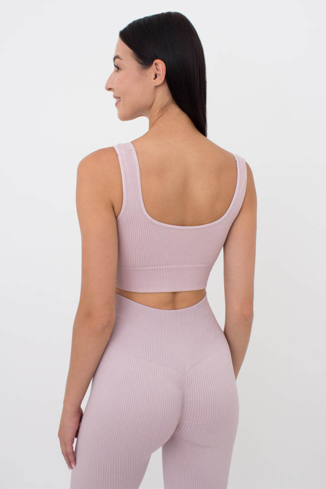 Seamless Ribbed Top with Wide Straps TOP RIB (burnished lilac)