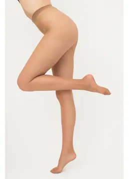 Classic thin tights with shorts LIKE 15 den (caramel)