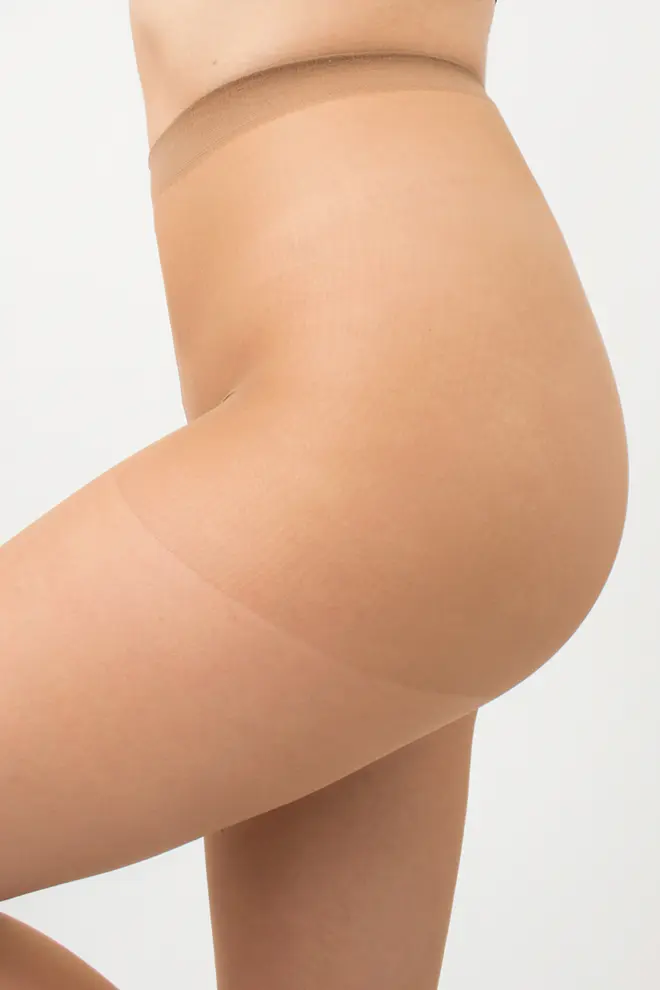Classic thin tights with shorts LIKE 15 den (caramel)