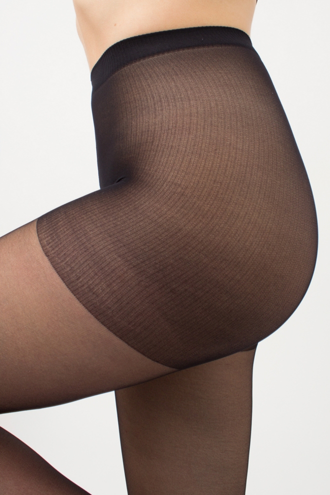 Classic thin tights with shorts LIKE 15 den (nero)