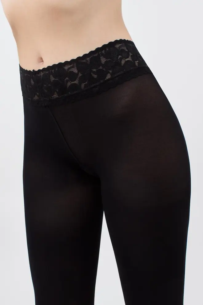 Warm tights with silicone waistband Impresso 100 den (nero)