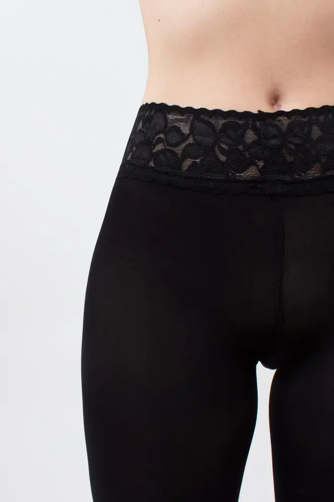 Warm tights with silicone waistband Impresso 100 den (nero)