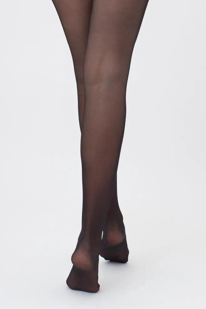 Tights with lace waistband on silicone base IMPRESSO 20 den (nero)