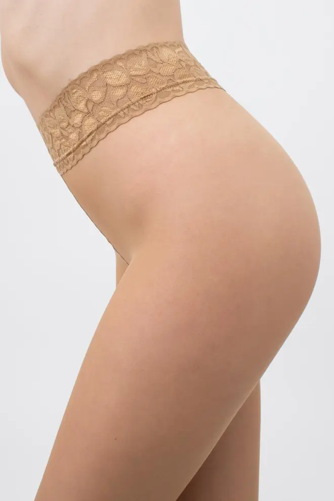 Tights with lace waistband on silicone base IMPRESSO 20 den (daino)