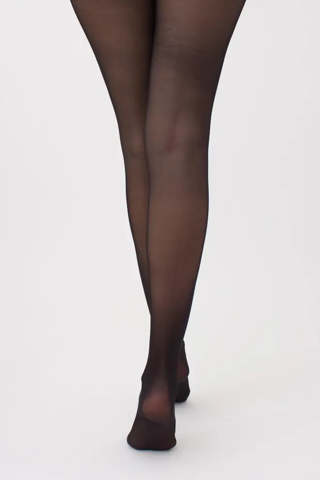 Tights with lace waistband on silicone base IMPRESSO 40 den (nero)
