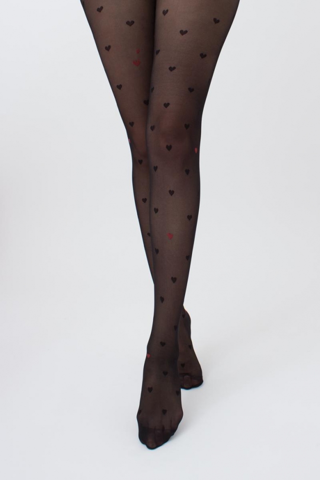 Ouvert Strumpfhose mit Herzmuster INTIMO FASHION 20 (1) (nero)