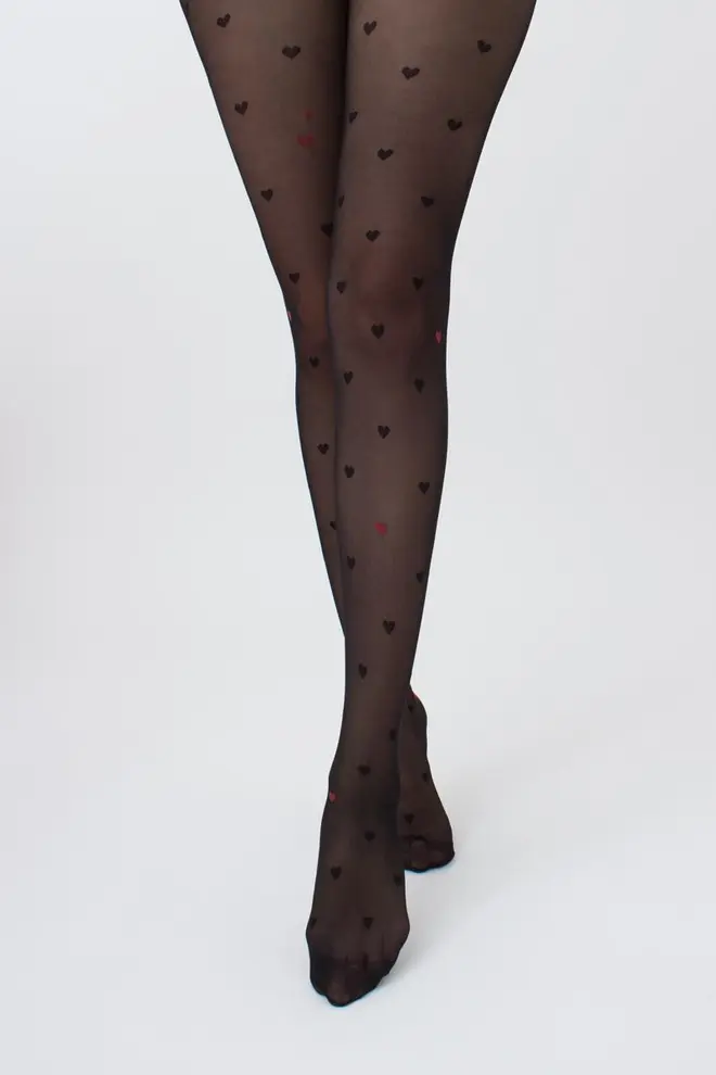Erotic tights with hearts INTIMO FASHION 20 (1) (nero)