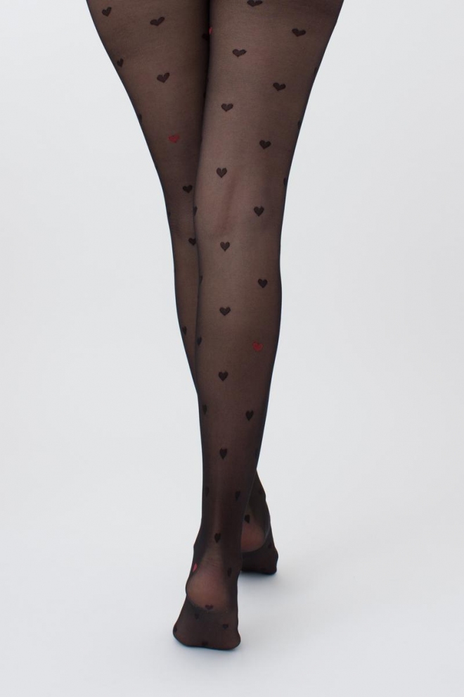 Ouvert Strumpfhose mit Herzmuster INTIMO FASHION 20 (1) (nero)