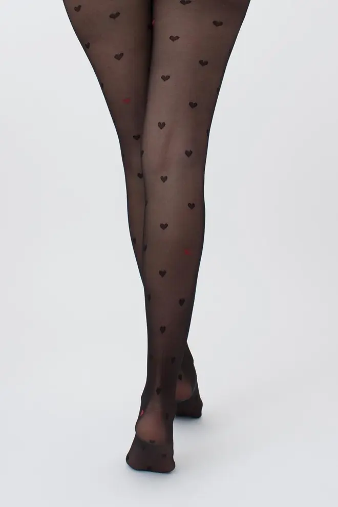 Erotic tights with hearts INTIMO FASHION 20 (1) (nero)