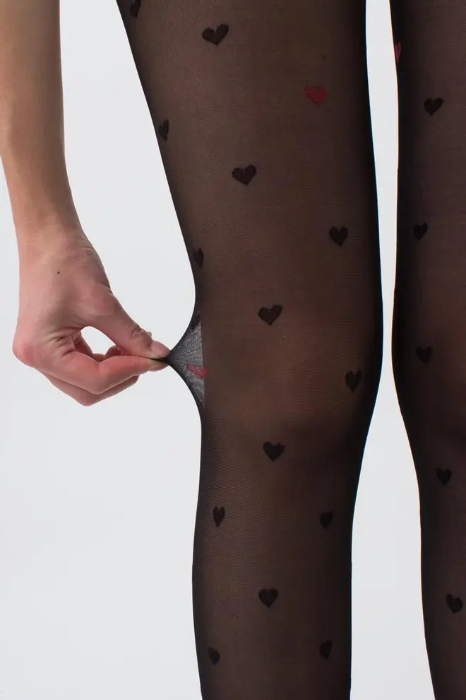 Erotic tights with hearts INTIMO FASHION 20 (1) (nero)