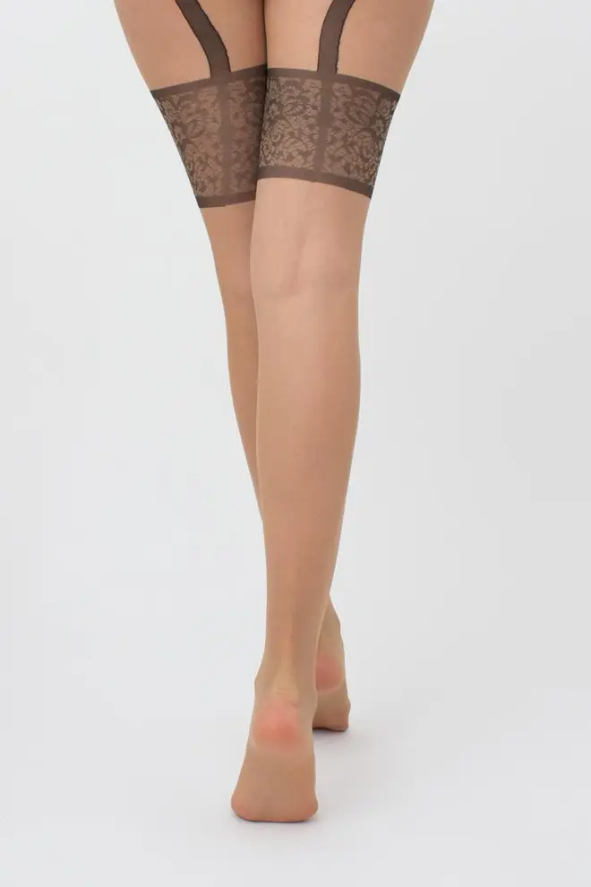 Strumpfhose mit Strumpfen-Optik mit Gurtel INTIMO NOIR 20 (1) (daino/nero)