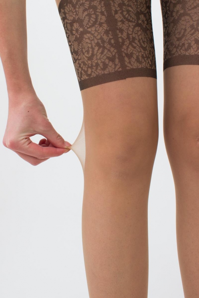 Erotic tights with stocking imitation for garters INTIMO NOIR 20 (1) (daino/nero)