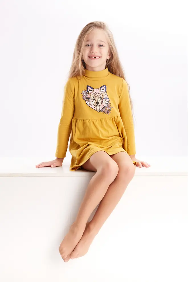 Monochrome tights for children KETTY 15 (caramel)