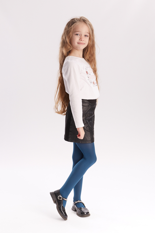 Classic tights for girls KETTY 40 (navy peony) Classic tights for girls KETTY 40 (navy peony)