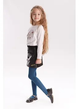 Classic tights for girls KETTY 40 (navy peony) Classic tights for girls KETTY 40 (navy peony)