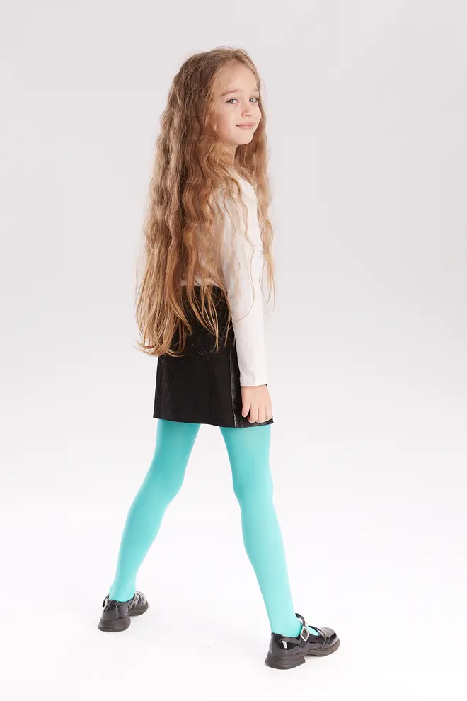 Classic tights for girls KETTY 40 (neo mint)