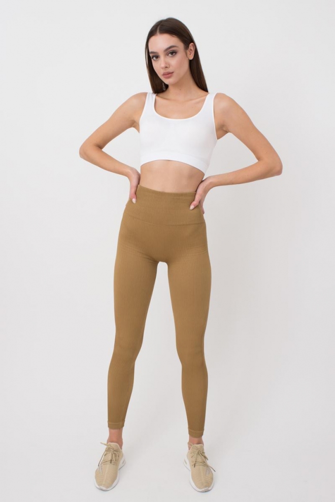 Gerippte Push-up-Leggings LEGGINGS RIB (ermine)
