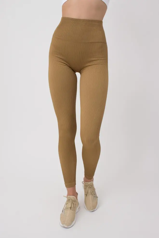 Gerippte Push-up-Leggings LEGGINGS RIB (ermine)