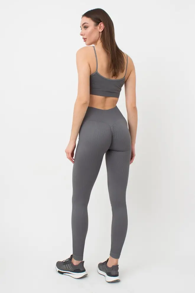 Gerippte Push-up-Leggings LEGGINGS RIB (poppy seed)