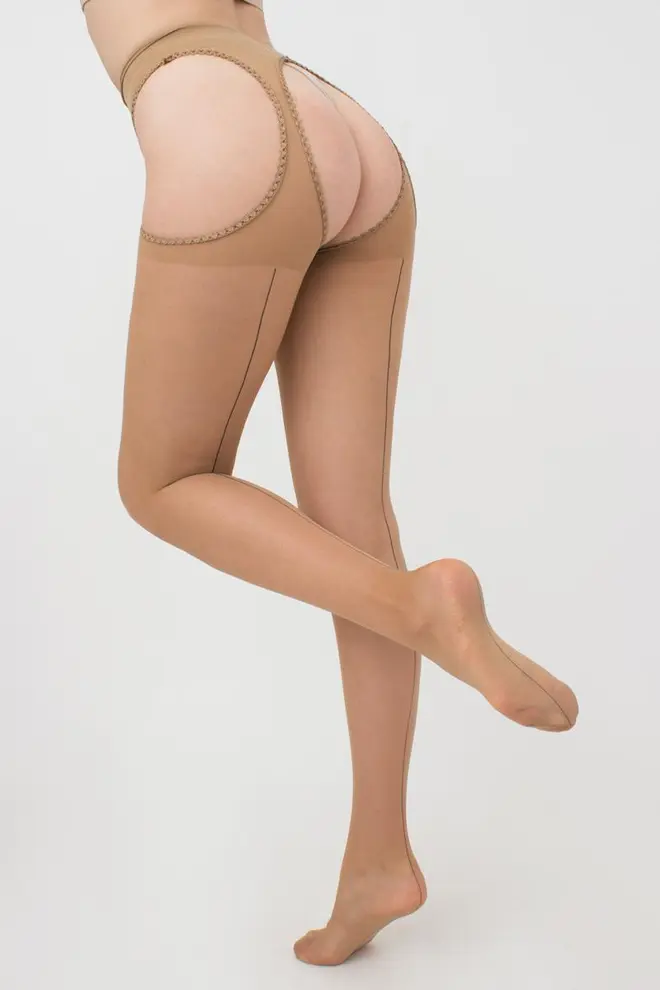 Feinstrumpfhose mit Hinternaht und Strumpfe-Optik LOVE CHIC 20 (1) (daino/nero)