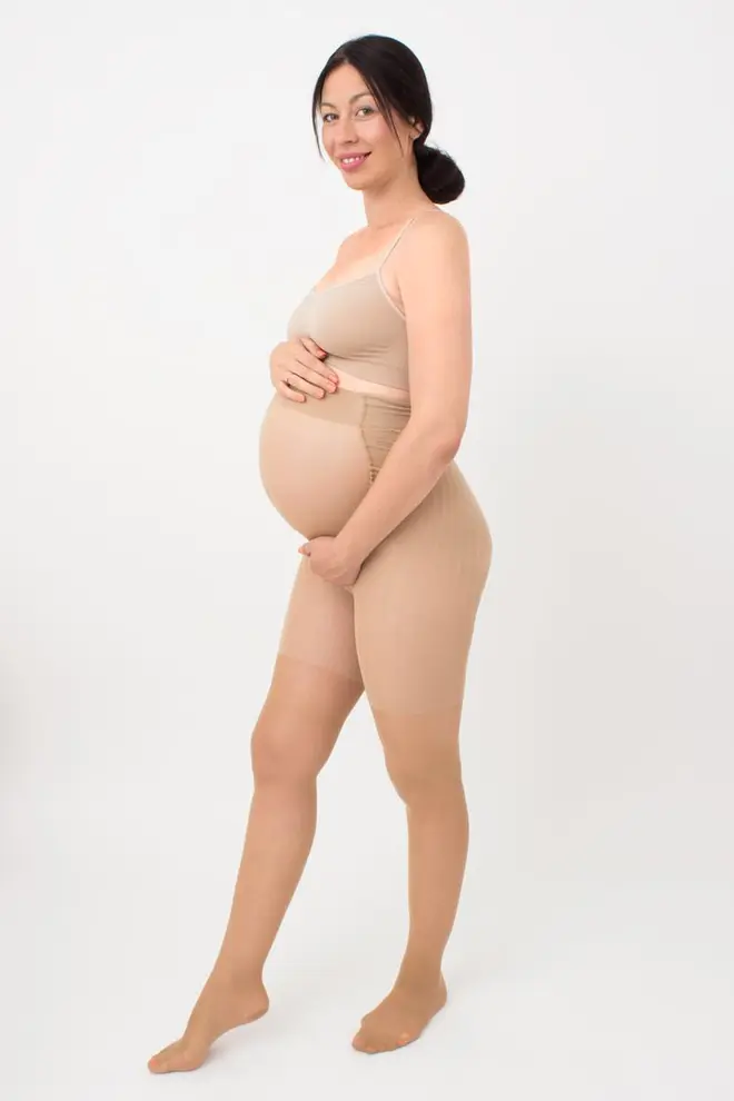 Classic maternity tights with shorts MAMA 40 den (daino)