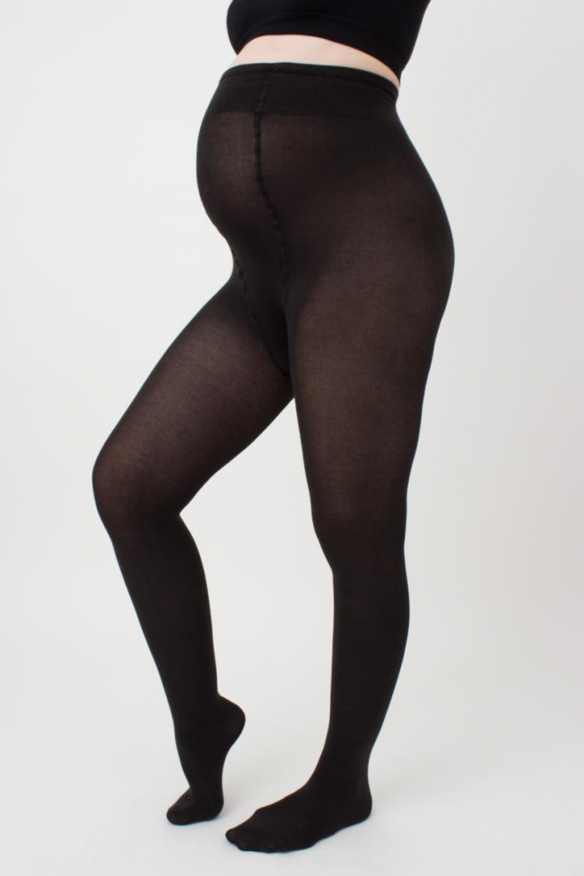 Baumwollstrumpfhosen für Schwangere MAMA COTTON 200 den (nero)